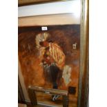 Artist signed Limited Edition colour print, a dancer, 33ins x 24ins, gilt framed, together with a