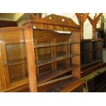 Regency mahogany and pine four shelf open hanging wall shelf