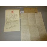World War I facsimile letter from King George V to American servicemen, together with a related
