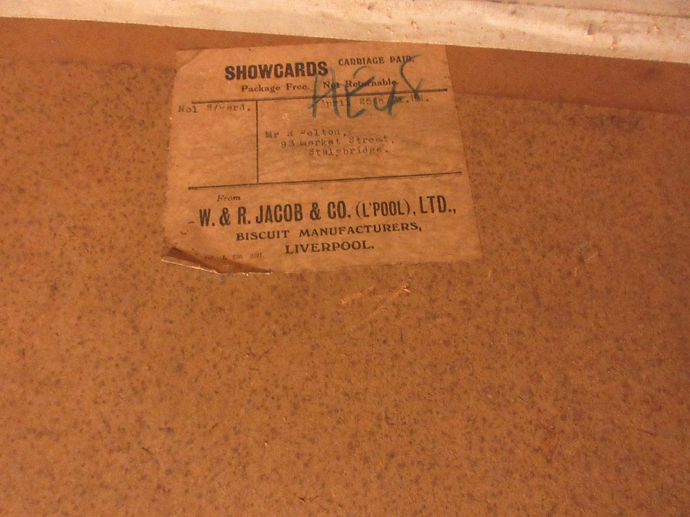 Original Jacob & Co. reverse printed on glass advertising sign for Jabisco Assorted, in Jacobs - Image 2 of 2