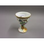Small 20th Century Chinese cup painted with birds and foliage, signed with character mark to base (