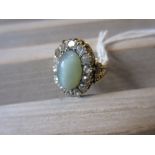 Victorian gold, diamond and cabochon stone set dress ring Think this ring possibly bears a French