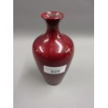 Bernard Moore, small red lustre baluster form vase, signed to the base, 5.75ins high
