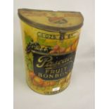 Large late 19th / early 20th Century Pascalls fruit bonbons 4oz advertising tin with hinged cover,
