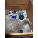 Group of ten various glass paperweights and a moulded glass dish and cover