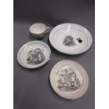 Regency bat ?? printed commemorative cup and saucer for the death of Princess Charlotte 1817,