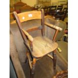 Child's early 19th Century beech and elm Windsor type high chair