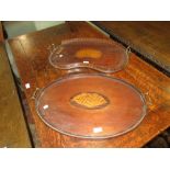 Two 19th Century mahogany and inlaid trays (for restoration)