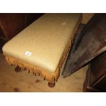 20th Century long footstool on cabriole pad supports