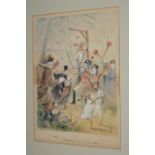 Robert Taylor Pritchett, five unframed monogrammed watercolours, military and other scenes