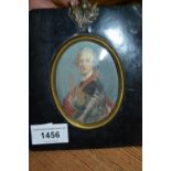 19th Century oval portrait miniature on ivory of Bonny Prince Charlie (with water damage), signed