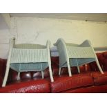 Pair of painted Lloyd Loom type tub chairs