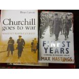 Approximately eleven volumes, hardbacks with dust wrappers relating to Churchill, Chartwell,