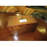 Small early 19th Century mahogany brass inlaid jewel casket