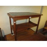 Poul Hundevad, tile top teak two tier trolley