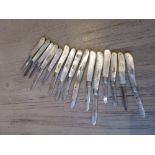Collection of fifteen various small mainly 19th Century mother of pearl and silver bladed folding
