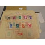 Folder containing a collection of stamp sets, Princes of Monaco and others