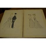 SEM (Georges Goursat), pair of unframed prints of figural cartoons, the images 18ins x 12ins