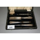 Art Deco silver mounted manicure set in original fitted box