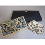 Christian Dior clutch bag together with an embroidered clutch bag and a bead work purse