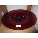 Large 20th Century Murano type circular ruby glass platter