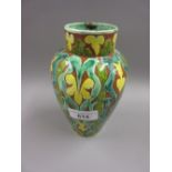 Della-Robbia, Arts and Crafts baluster form jar and cover decorated with incised and painted
