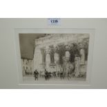 William Walcot, a signed etching, figures before an Egyptian temple, 6ins x 8ins, gilt framed