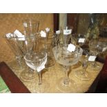Collection of thirteen various 18th and 19th Century English drinking glasses