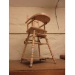 Child's painted wooden high chair