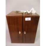 George III mahogany apothecary's cabinet, the rectangular case with brass swan neck carrying