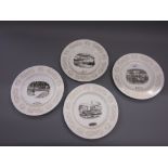 Set of four Wedgwood Barlaston ' Outlines of Grandeur ' plates, designed by Laurence Whistler, 10.