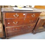 Late 17th / early 18th Century oak straight front two part chest of two short and three long drawers