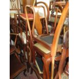 Set of four early 20th Century mahogany Queen Anne style dining chairs