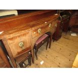 George III mahogany and satinwood crossbanded bow front sideboard, the centre drawer flanked by