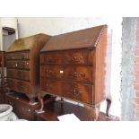 Reproduction mahogany bureau with a fall front