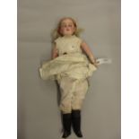 Adolf Wislizenus, German bisque headed special shoulder plate doll, with textile and composite body,