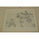 William Orpen, pair of prints ' On the Cliff ' and ' The Yacht Race ', printed signatures within the