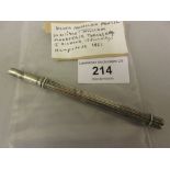 Silver propelling pencil bearing inscription ' William Makepeace Thackeray ' No hallmark present. No