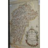 Antique French hand coloured map, ' The Provence of Kiang-Si, 13ins x 10.5ins, unframed