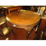 20th Century circular burr walnut and crossbanded low occasional table on cabriole supports, 30ins