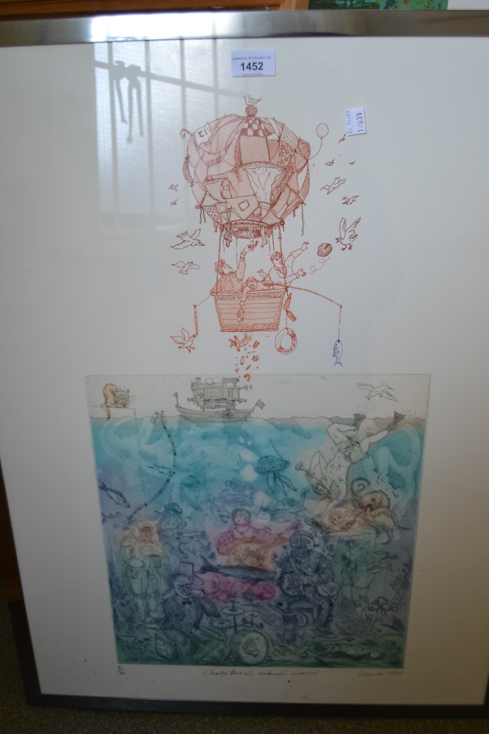 Chris Orr R.A., artist signed Limited Edition lithograph, ' Charlie Parker's Underwater Orchestra ',