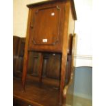 Edwardian mahogany single door bedside cabinet and a reproduction mahogany open bookcase with two