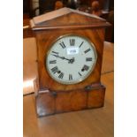 19th Century mahogany cased bracket clock having circular painted dial with two train movement