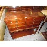 George III mahogany five drawer cabinet on square tapering support with undertier