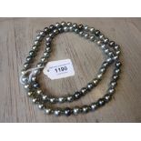 Schoeffel uniform Tahitian grey cultured pearl necklace, the seventy eight pearls, each