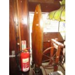 Brass mounted wooden Spitfire propeller tip 149cm (58.6ins) high x 26cm Markings as shown in photos