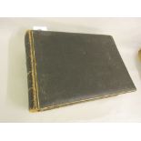 Large late 19th or early 20th Century leather bound album containing approximately one hundred and