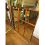 Mid 20th Century teak sectional wall mirror, together with similar drop leaf tea trolley