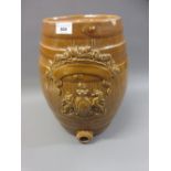 19th Century stoneware barrel relief moulded with a Royal crest