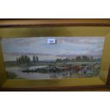 John MacPherson, watercolour, backwater on the Ouse, signed, 9.5ins x 21.5ins, gilt framed